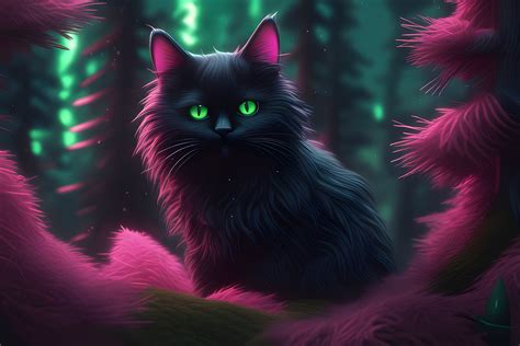 Black Cat Cartoon Wallpaper Graphic by Forhadx5 · Creative Fabrica