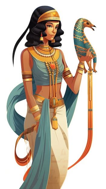 Vector Hermosa Diosa Fara N Egipcia Cleopatra Dibujo En Acuarela