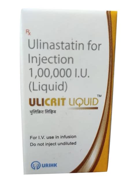 Ulinastatin 100000 IU Injection Packaging Size 100 Ml Packaging Type