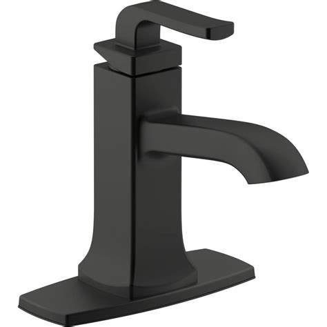 Kohler Rubicon Single Hole Single Handle Bathroom Faucet In Matte Black