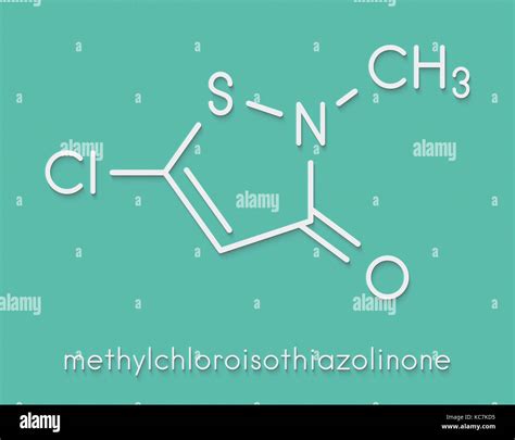 Methylchloroisothiazolinone preservative molecule, chemical structure ...