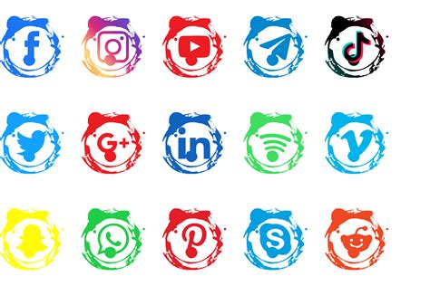 Bürste Social Media beliebte Icon Sammlung Facebook YouTube Tiktok