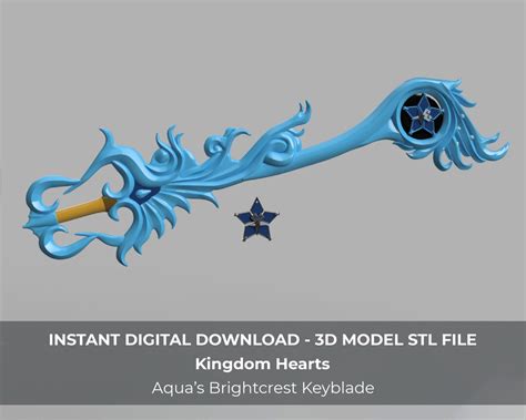 Kingdom Hearts Aquas Brightcrest Keyblade 3 Long 3d Model Stl File