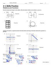 2 1 Skills Practice Relations And Functions
