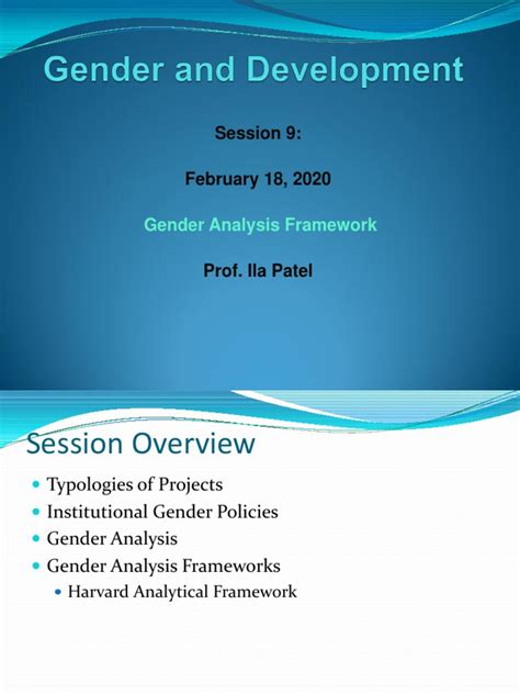 Session 9 Gender Analysis Frameworks 18 02 20 Pdf Gender Analysis