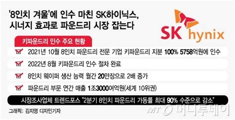 8인치 생산능력 2배 늘린 Sk하이닉스 시너지 효과로 겨울 난다 머니투데이