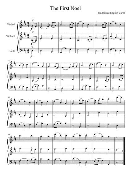 The First Noel Two Violins And Cello By Traditional String Trio Digital Sheet Music