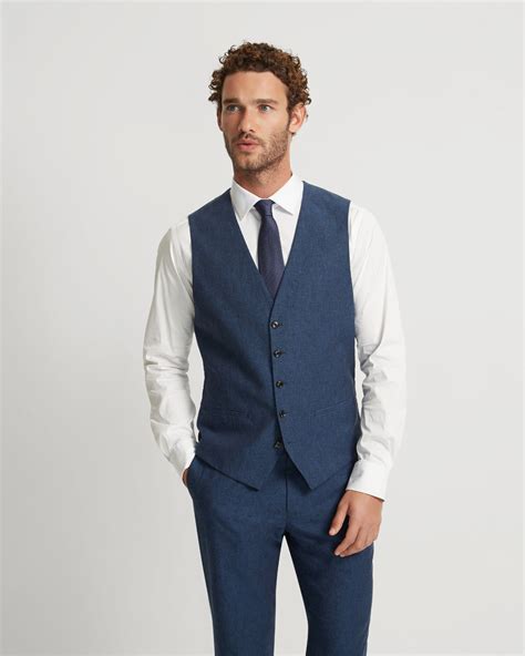 Butterworth Linen Blend Waistcoat Oxford Shop