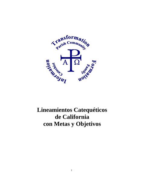 Pdf Lineamientos Catequ Ticos De California Con Metas Y Objetivos