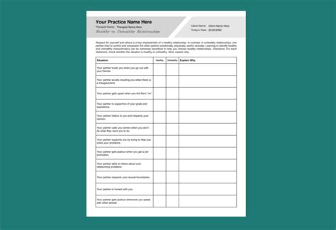 Healthy Vs Unhealthy Relationships Worksheet Pdf Worksheets Library