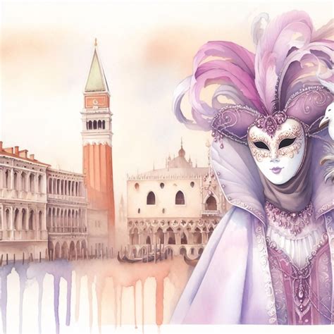 Premium Ai Image Venetian Carnival Mask Illustration