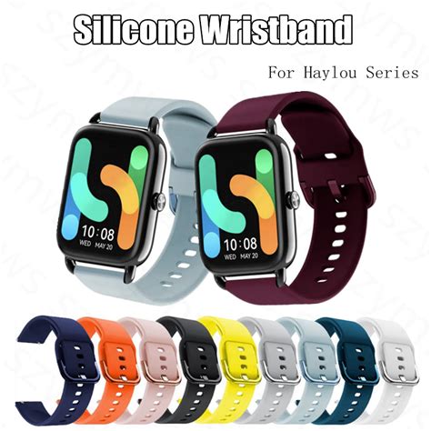 Silicone Strap Bracelet For Haylou Solar RS5 RS4 Plus LS02 Pro LS12 GST