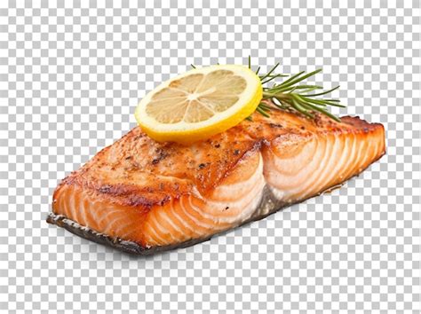 Premium Psd Salmon Grilled Roast Steak Isolated On Transparent Or