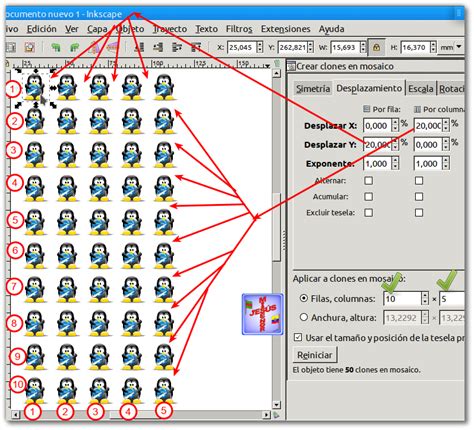 Cómo Clonar En Inkscape Entre Filas Y Columnas ~ Proyecto Facilitar El