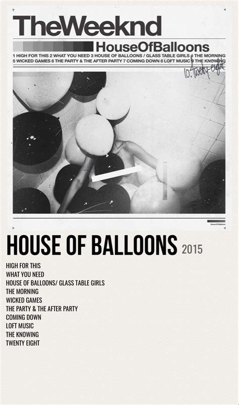 House Of Balloons Carteles De M Sica De Poca Impresi N De P Ster