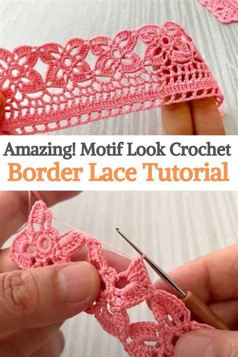 Amazing Motif Look Crochet Border Lace Tutorial Crochet Lace Pattern Crochet Edging Patterns