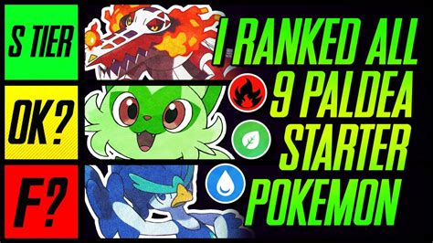 I Ranked All 9 Paldea Starter Pokemon Scarlet And Violet Mr1upz