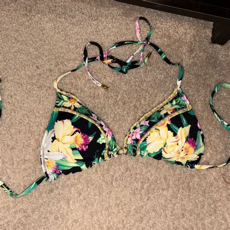 Tommy Bahama Swim Tommy Bahama Floral Bikini Top Black And Yellow Poshmark