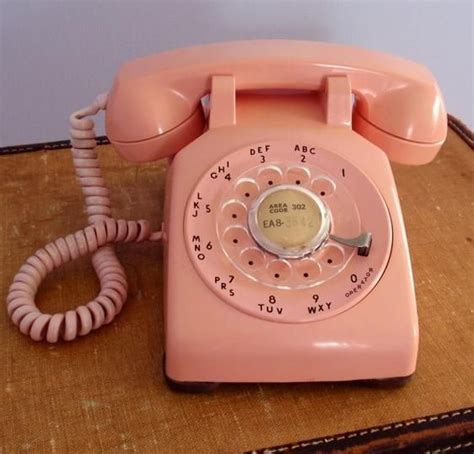 Vintage PINK Rotary Telephone Pink Telephone Vintage Telephone Peach