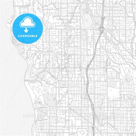 Shoreline Washington Usa Bright Outlined Vector Map Hebstreits