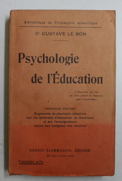 Psychologie De L Education Par Gustave Le Bon