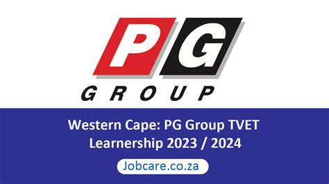 Western Cape Pg Group Tvet Learnership 2023 2024 Jobcare