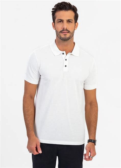 Camiseta Polo Masculina Adulto Branco Cativa