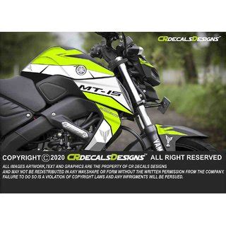 Buy CR Decals YAMAHA MT 15 Custom Decals/ Wrap/ Stickers SLASHED Kit- NEON Online @ ₹2799 from ...