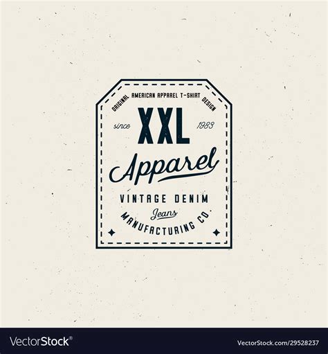 Vintage Clothing Label Template Elegant Clean Vector Image