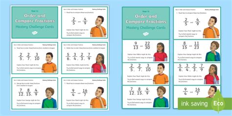 Year 6 Order And Compare Fractions Maths Mastery Challenge Cards