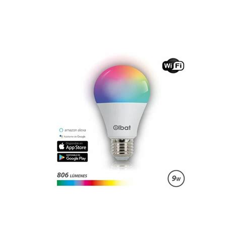 Elbat Led Bulb Smart Wi Fi A60 E27 9w 806lm Rgb Température 2700k à 6000k Commande Vocale