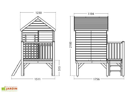 Cabane Maison Denfants En Bois Trait Sur Pilotis Winny X M