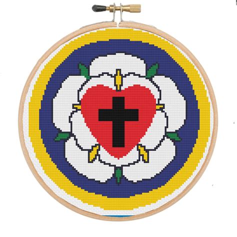 Lutheran Rose Seal Counted Cross Stitch Chart PDF DOWNLOAD - Etsy