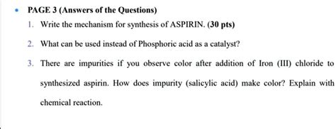 Solved Page Answers Of The Questions Write The Mechanism For