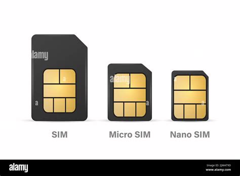Vector 3d Realistic Black Plastic Sim Micro Sim Nano Sim Card