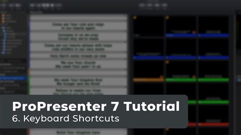 Keyboard Shortcuts Propresenter Tutorial Youtube