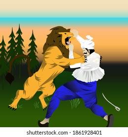 240 Man vs lion Images, Stock Photos & Vectors | Shutterstock