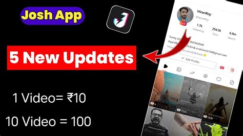 Josh App New Updates Josh App Live Option Josh App Earning Josh