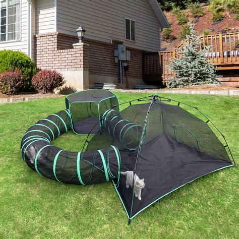 Pawtenda Cat Tents For Outside Outdoor Green Cat Enclosures For Indoor