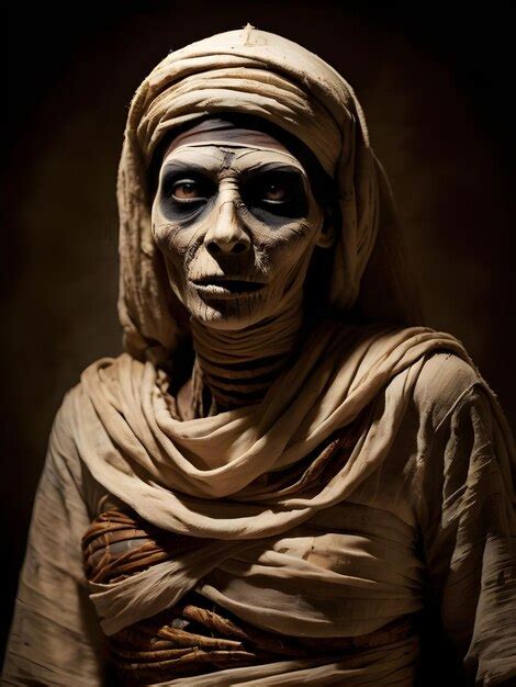 Premium Photo | Closeup portrait of a scary mummy in the dark Halloween ...