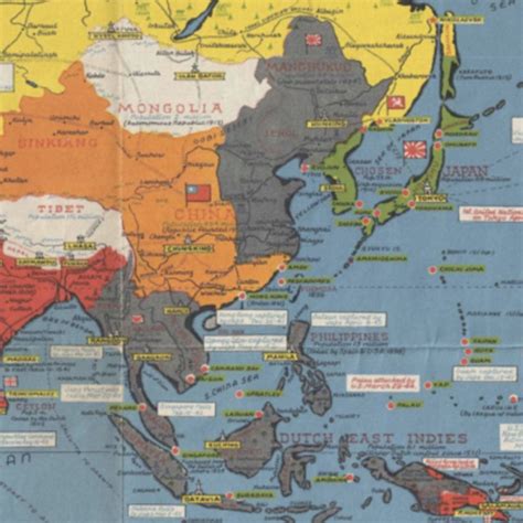 Printable World War II Map Dated Events War Map 1944 Historical War