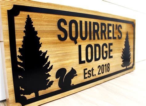 Sandblasted Wood Sign Woodland Articles