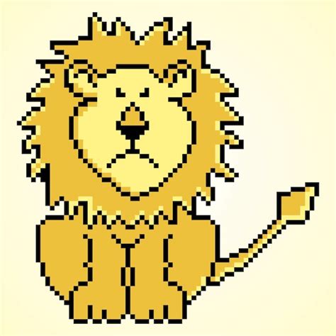 Premium Vector Lion Cartoon Pixel Art Isolated On White Background