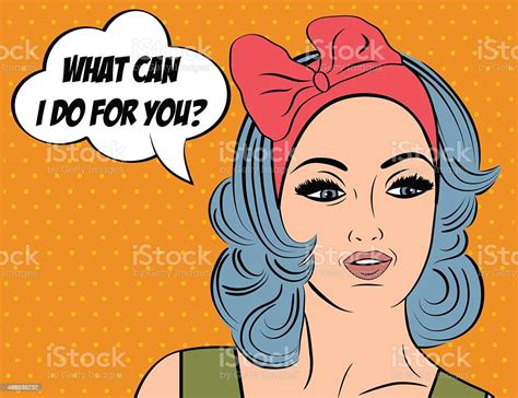 Pop Art Illustration Of Girl With The Speech Bubble Stock Illustration