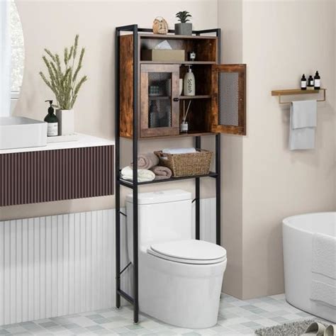 COSTWAY Meuble WC Au Dessus Des Toilettes Support Multifonctionnel