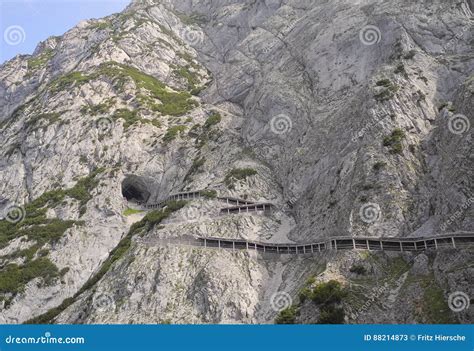 Austria, Ice Cave stock image. Image of path, people - 88214873