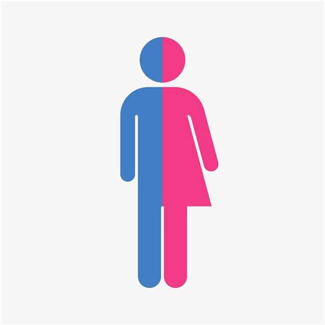 Transgender Symbol Isolated On White Background Transsexual Icon Half