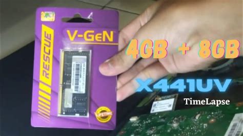 Time Lapse Upgrade Ram Vgen 8gb Di Asus X441u Youtube