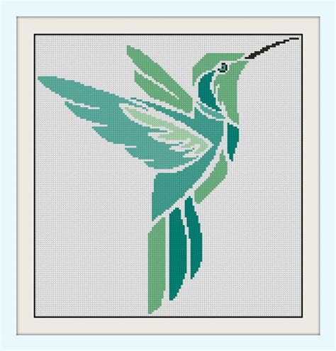 Modern Bird Hummingbird Pattern , BOGO, PDF Counted Bird Easy Cross Stitch ,animals Xstitch PDF ...