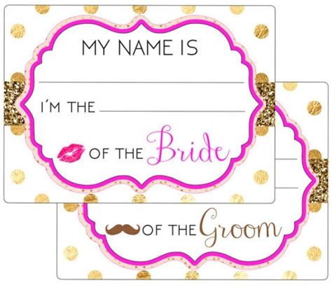 Printable Name Tags/Event/Wedding/Engagement/Party Rehearsal/Bridal ...